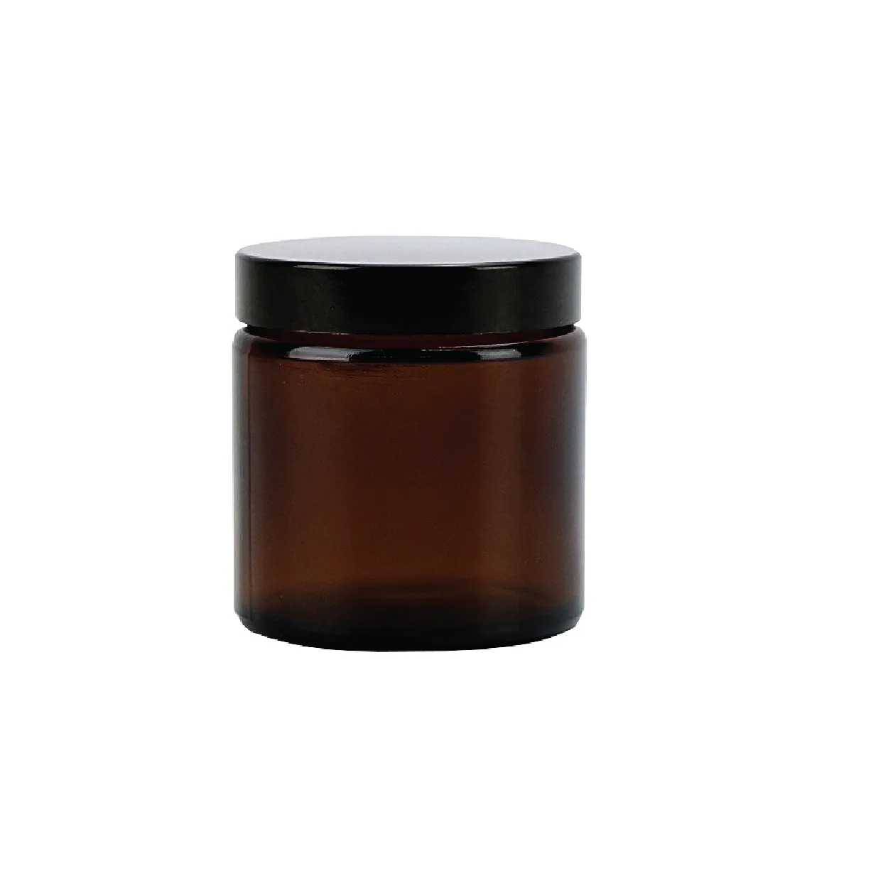 100ml Glass Amber Cosmetic Jar Brown with Black Screw Lid WD0100.A