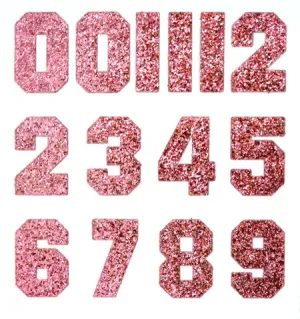 1.5" Number Glitter Stickers