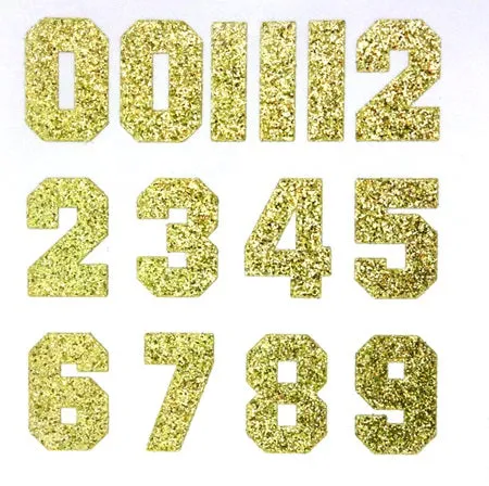 1.5" Number Glitter Stickers