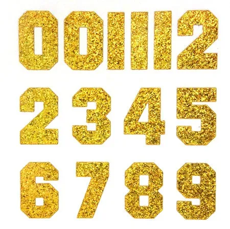 1.5" Number Glitter Stickers