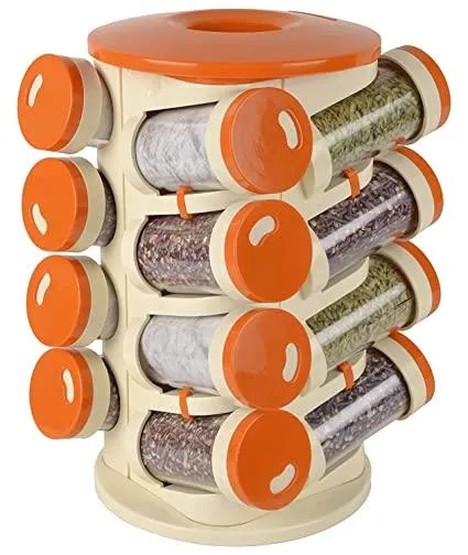 16 Jar Revolving Multipurpose Rack - Organize all your Spices in One Rack