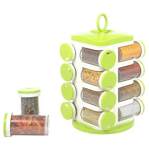 16 Jar Revolving Multipurpose Rack - Organize all your Spices in One Rack