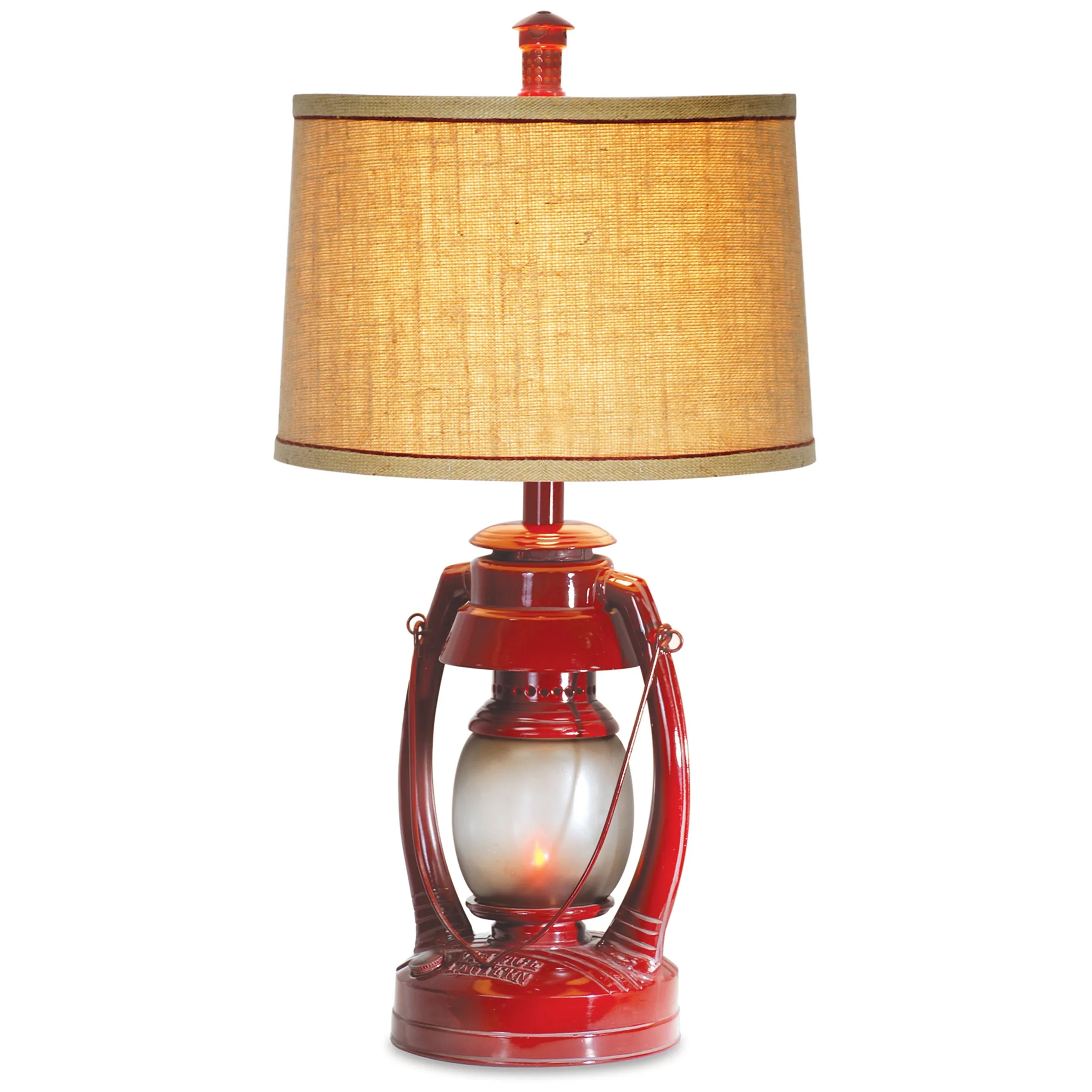 26"H Red Vintage Lantern Table Lamp