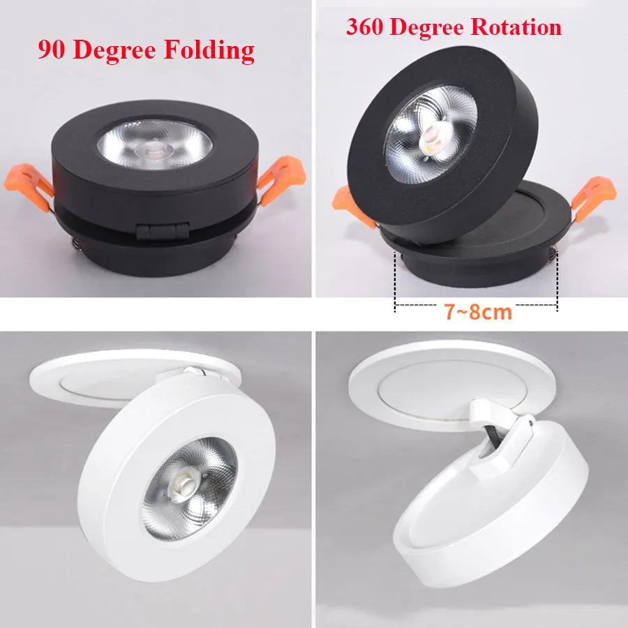 360° Rotating Recessed LED Downlight 3W 5W 7W 10W Bedroom Corridor Aisle Kitchen Ceiling Spotlight Lamp Foldable SpotLight