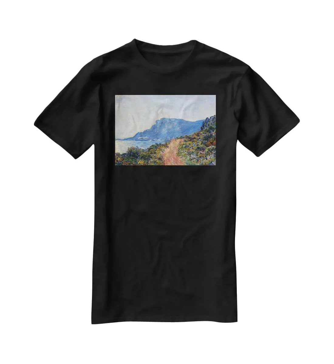 A coastal view with a bay by Monet T-Shirt