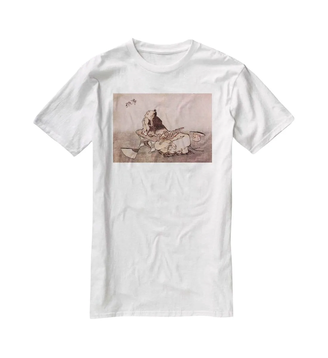 A Philospher looking at two butterflies by Hokusai T-Shirt