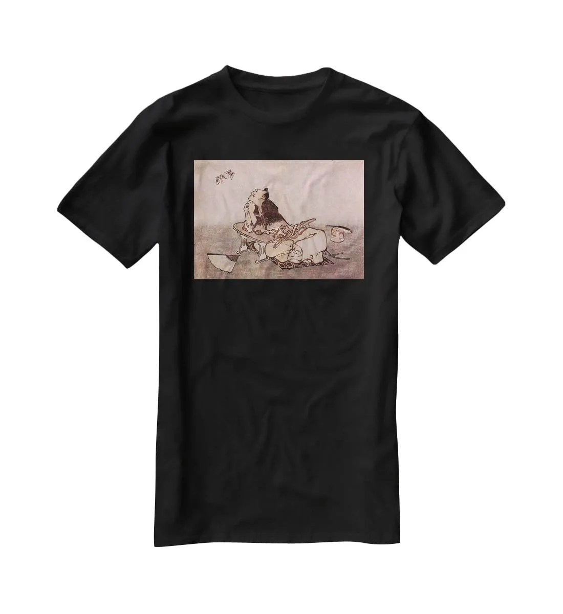 A Philospher looking at two butterflies by Hokusai T-Shirt