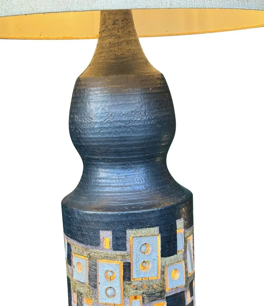 A very large and rare1960s ceramic lamp by French ceramicist Georges Pelletier for Accolay Potteries