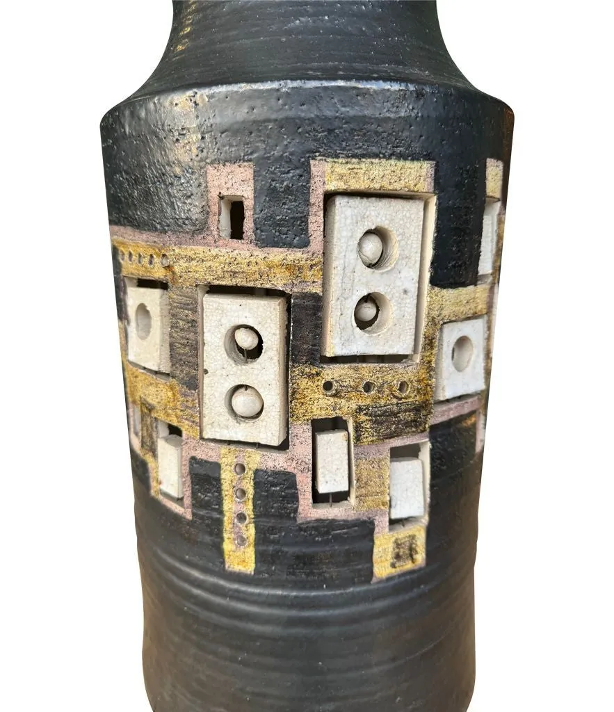 A very large and rare1960s ceramic lamp by French ceramicist Georges Pelletier for Accolay Potteries