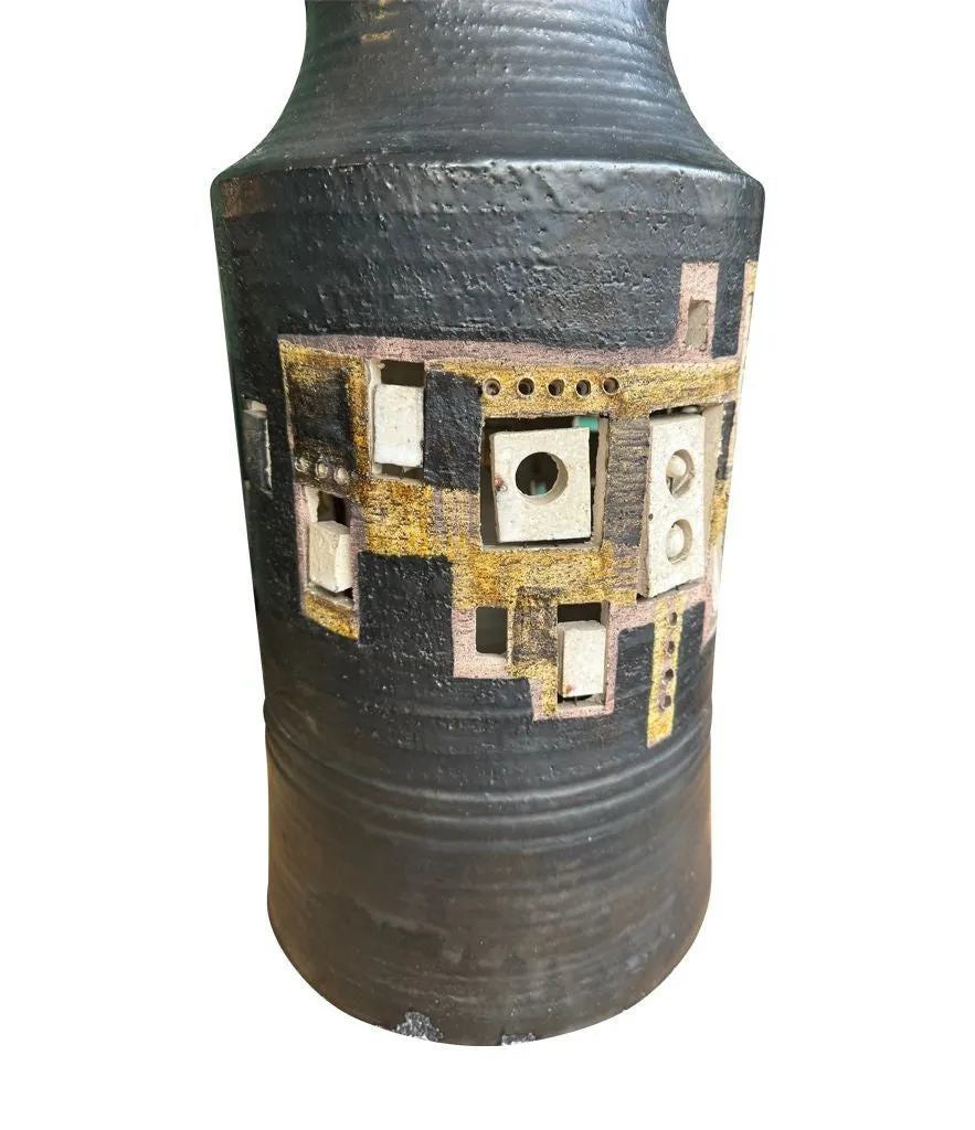 A very large and rare1960s ceramic lamp by French ceramicist Georges Pelletier for Accolay Potteries