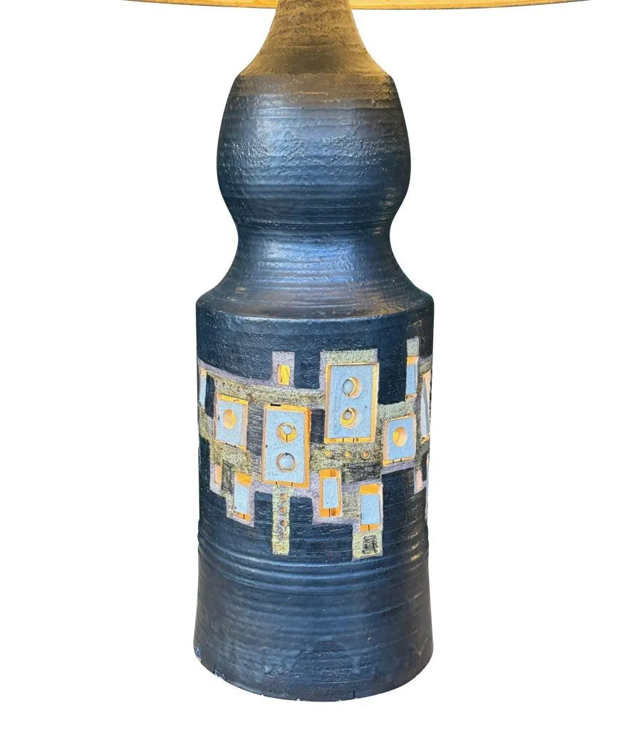 A very large and rare1960s ceramic lamp by French ceramicist Georges Pelletier for Accolay Potteries