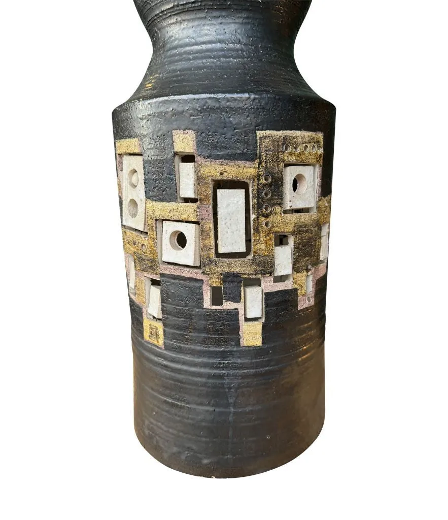 A very large and rare1960s ceramic lamp by French ceramicist Georges Pelletier for Accolay Potteries