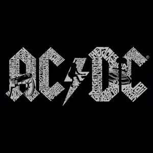 ACDC - Men's Word Art LA Pop Art T-shirt, gray