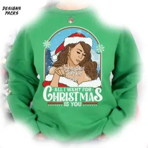 All I Want For Christmas Mariah Carey Christmas PNG Design