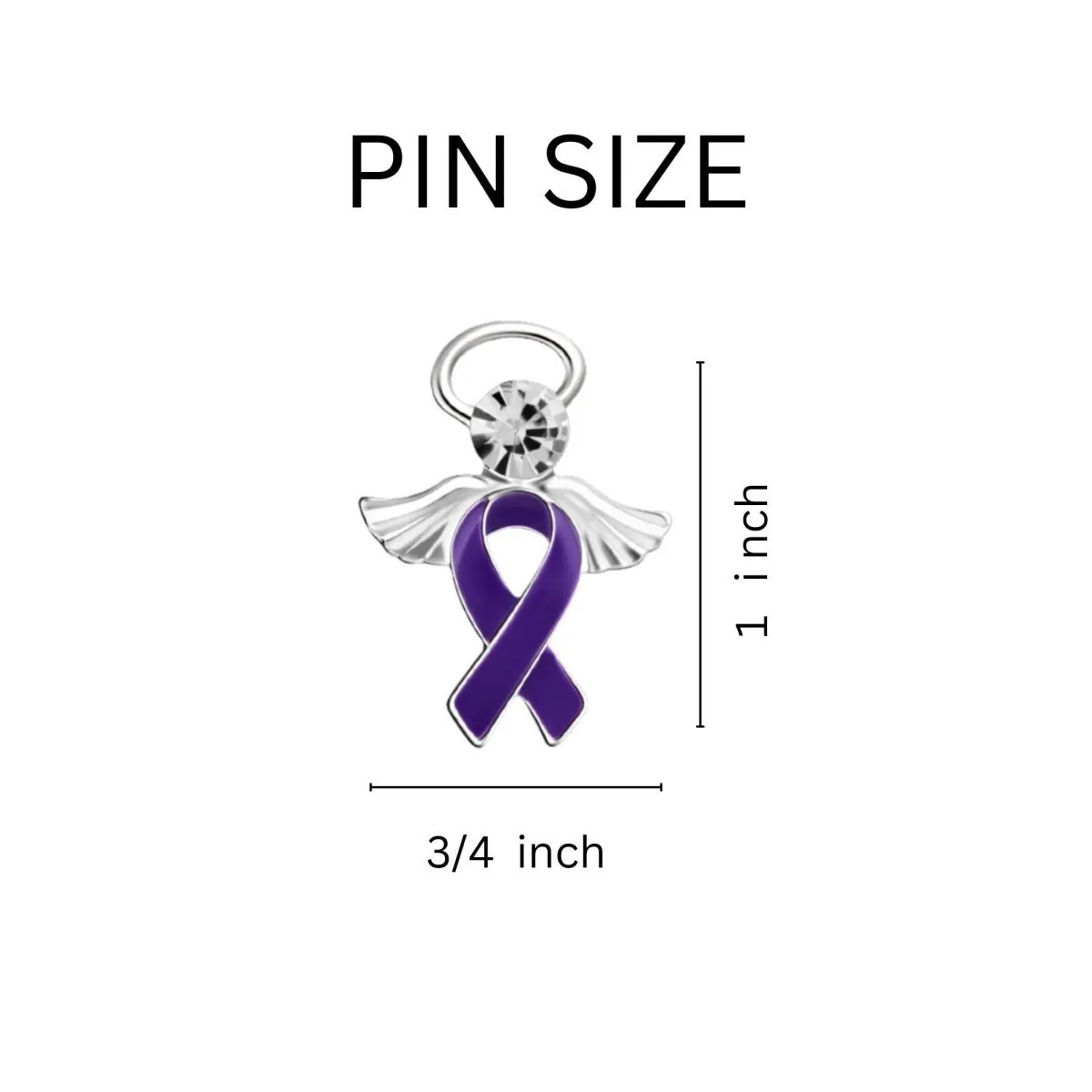 Angel Purple Ribbon Awareness Pins