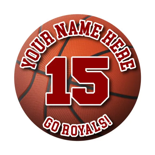 Basketball Sticker or Magnet | with Custom Team and Player Info