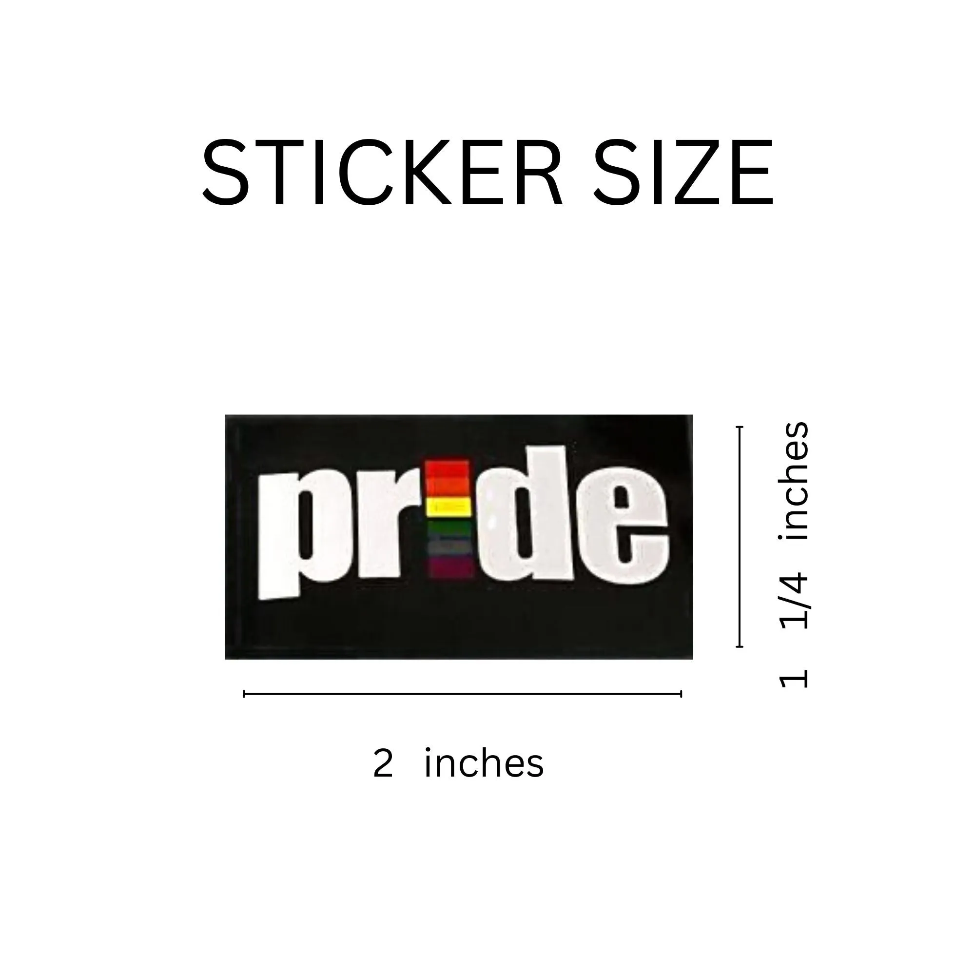 Black Rectangle Rainbow Pride Stickers (250 per Roll)