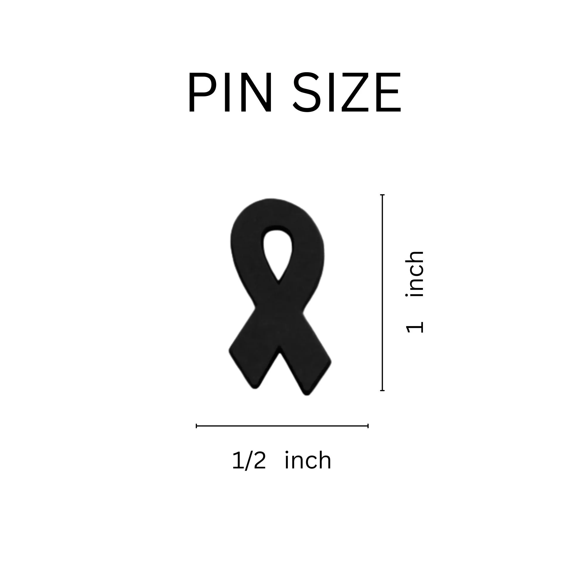 Black Ribbon Silicone Pins