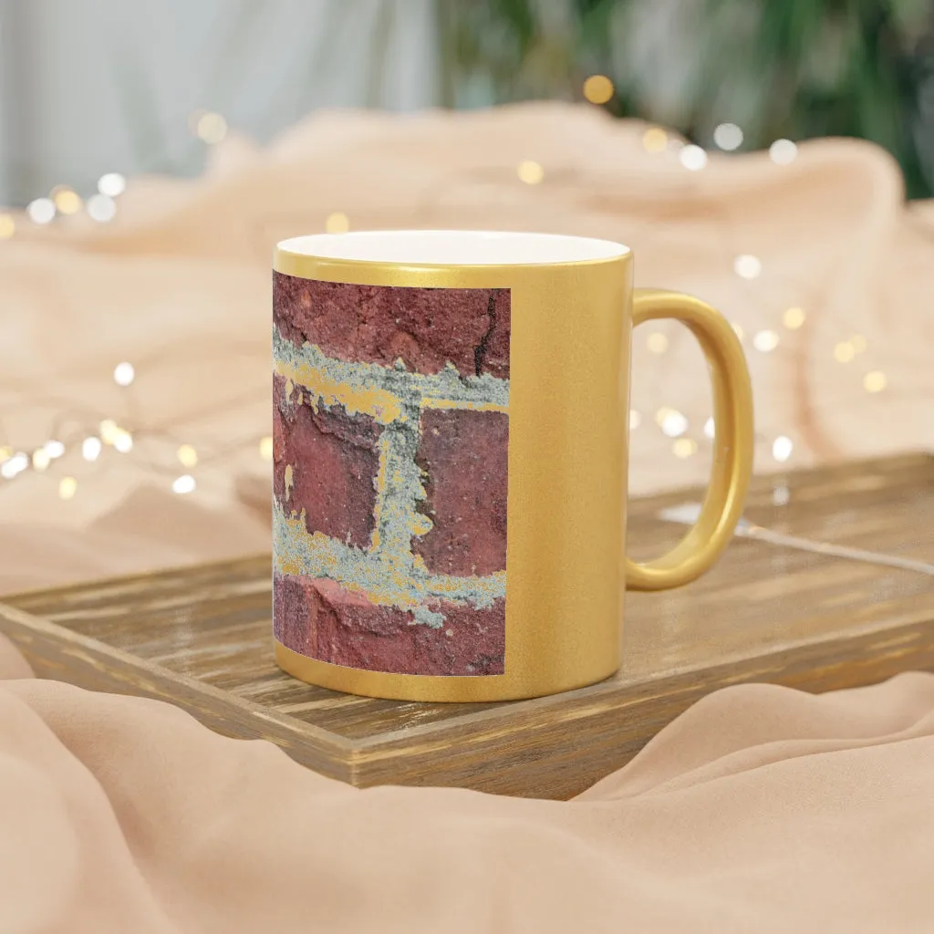 Bricks Metallic Mug (Silver / Gold)