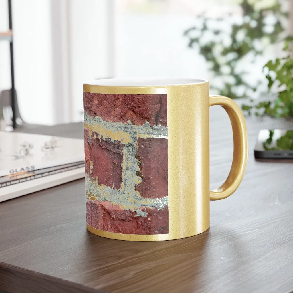 Bricks Metallic Mug (Silver / Gold)