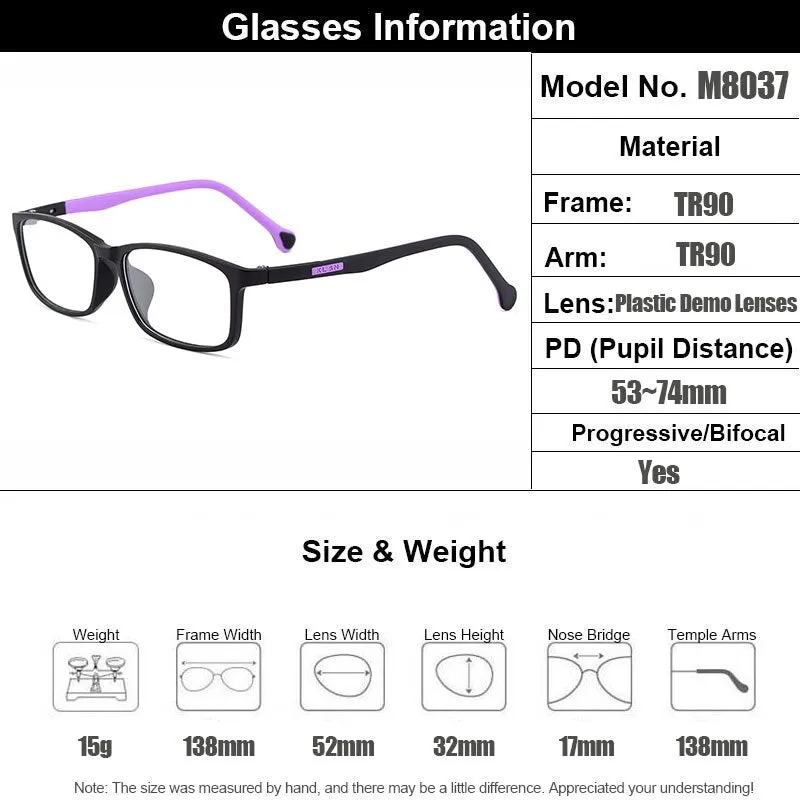 Children's Eyeglasses Ultralight Flexible Tr90 M8037