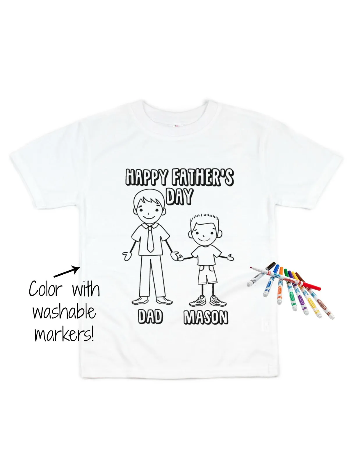 Coloring Tee Happy Father's Day Shirt Gift for Dad