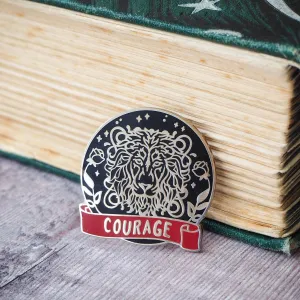 COURAGEOUS LION ENAMEL PIN