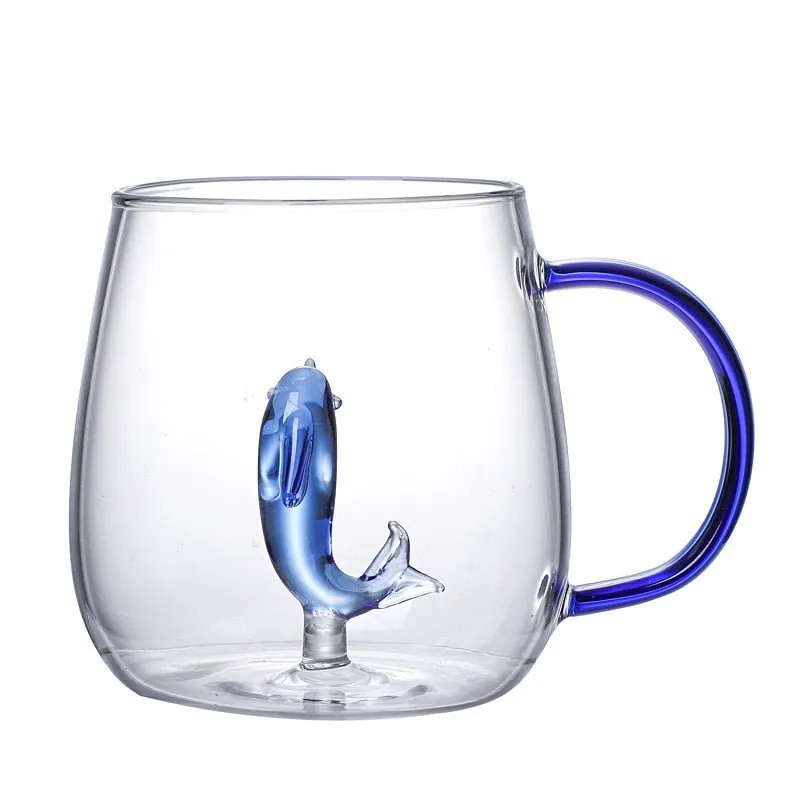 Creative 3D Glass Mug with Handle - 400 ml