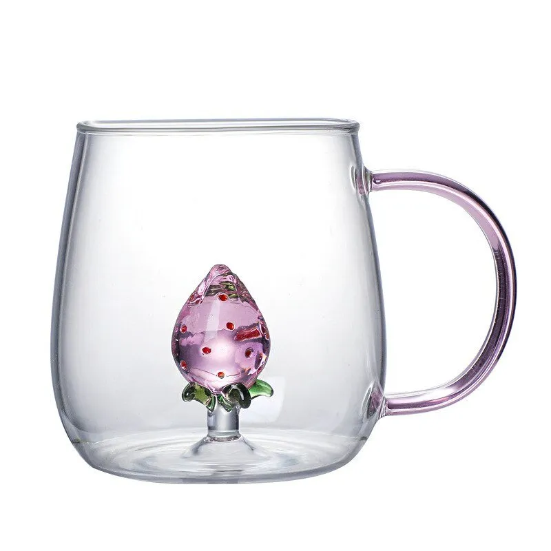 Creative 3D Glass Mug with Handle - 400 ml