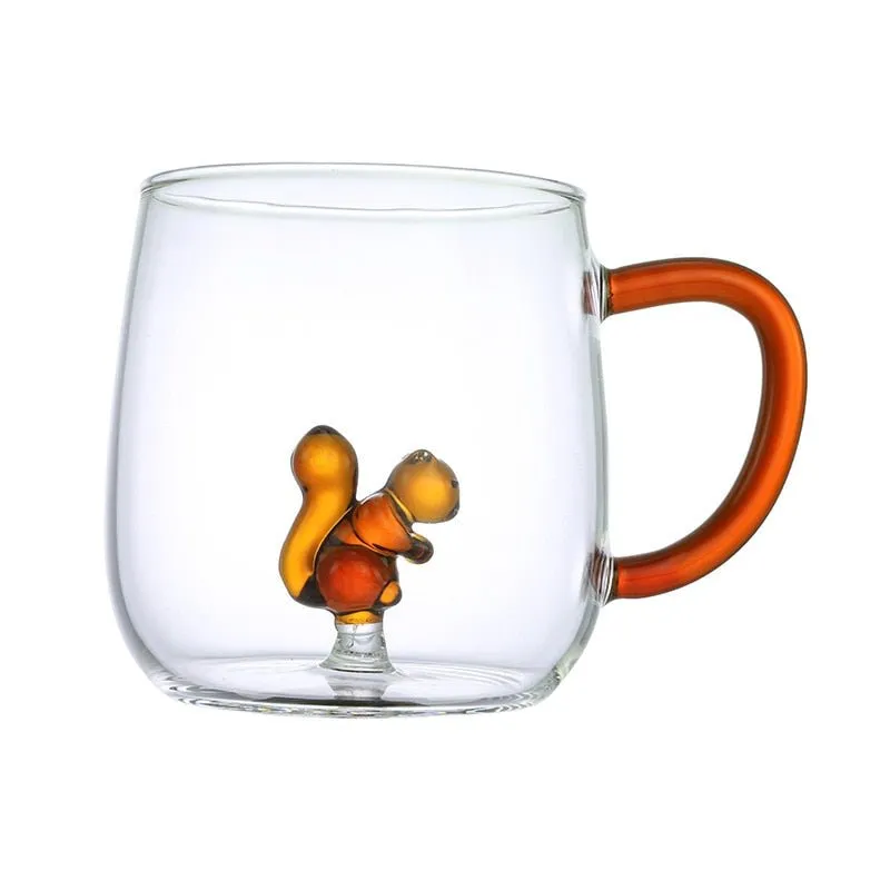 Creative 3D Glass Mug with Handle - 400 ml