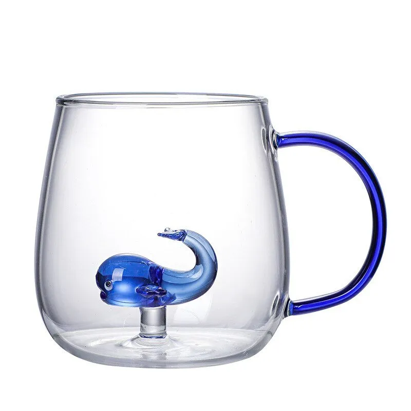 Creative 3D Glass Mug with Handle - 400 ml