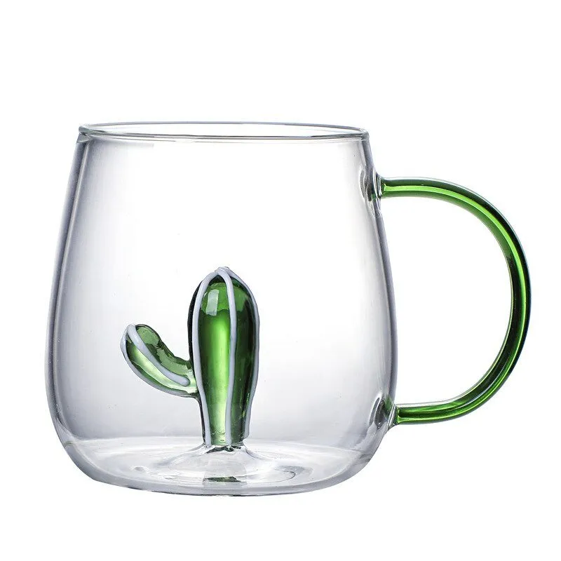 Creative 3D Glass Mug with Handle - 400 ml