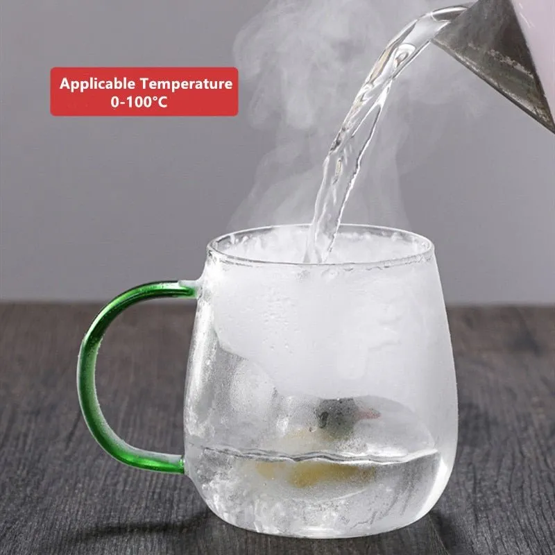 Creative 3D Glass Mug with Handle - 400 ml