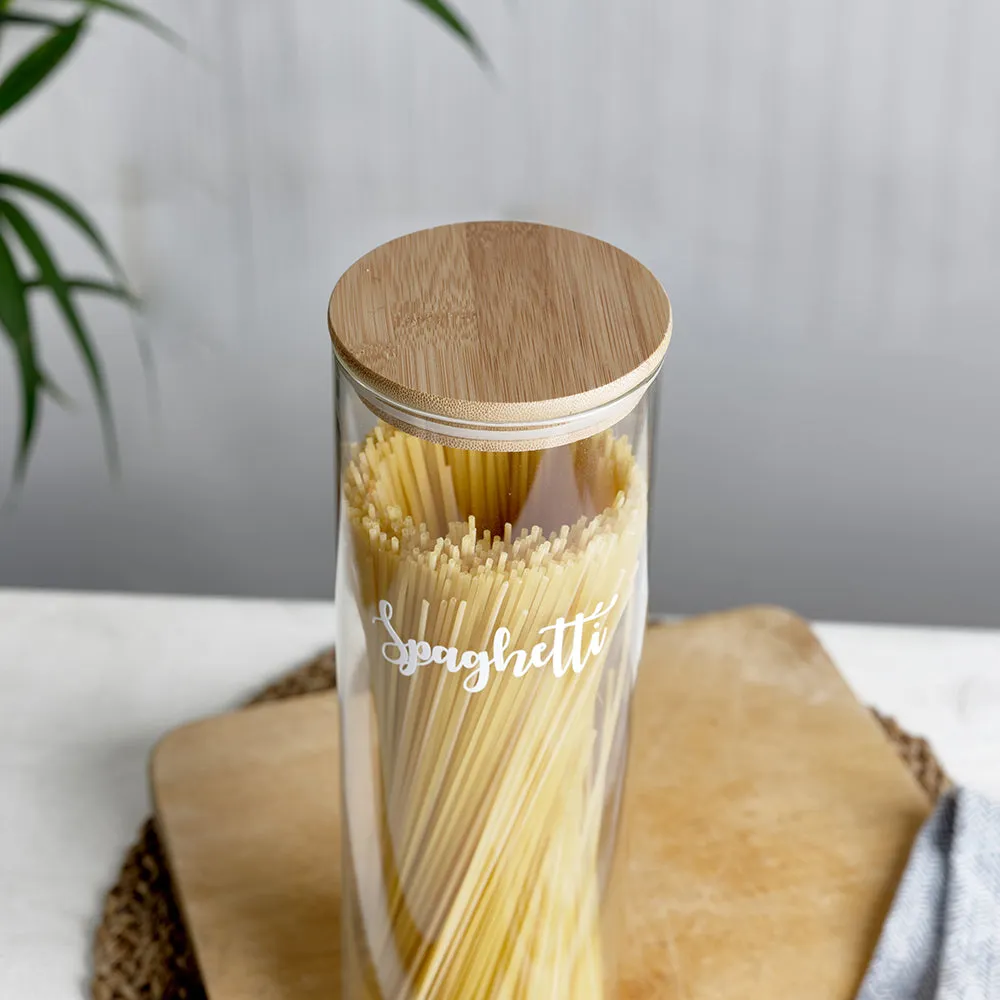 Customised Glass Food Storage Jars Bamboo Lid