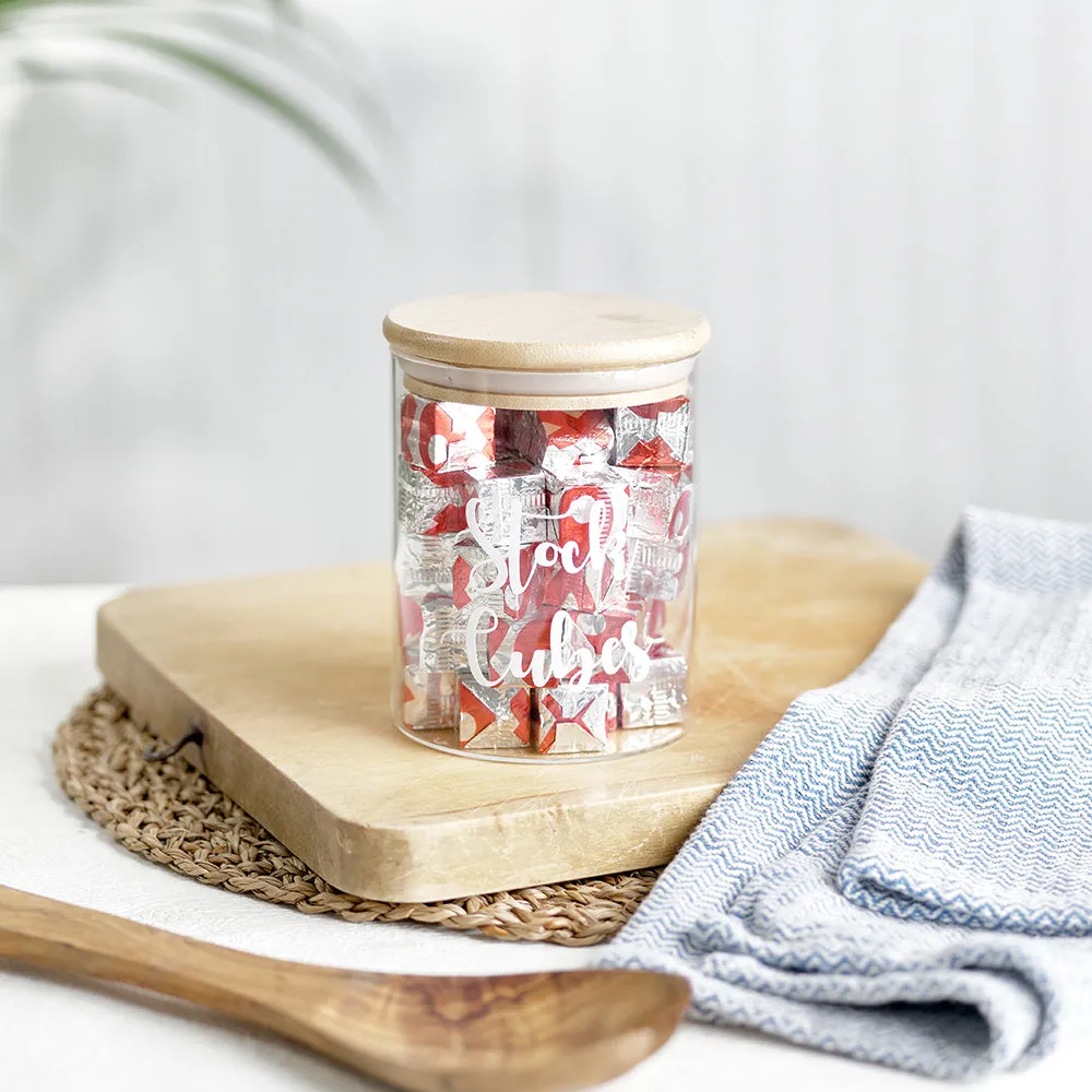 Customised Glass Food Storage Jars Bamboo Lid