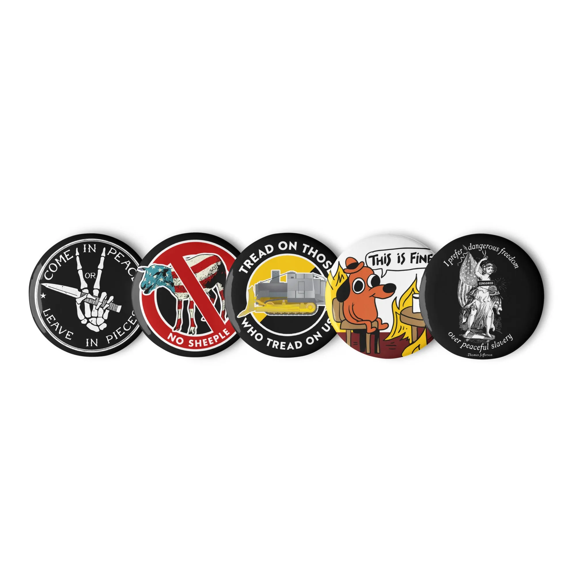 Dangerous Freedom Pinback Button Set 1