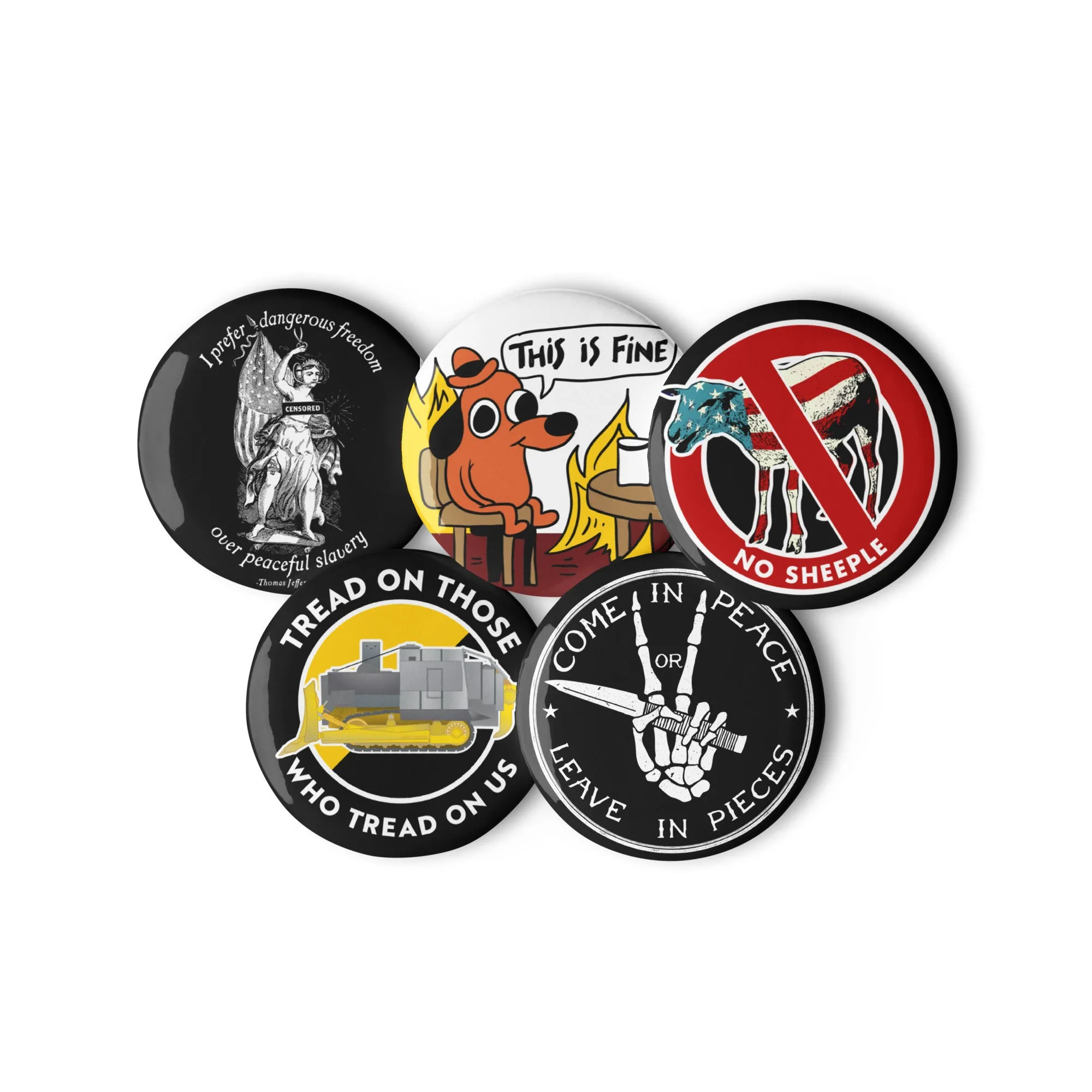 Dangerous Freedom Pinback Button Set 1