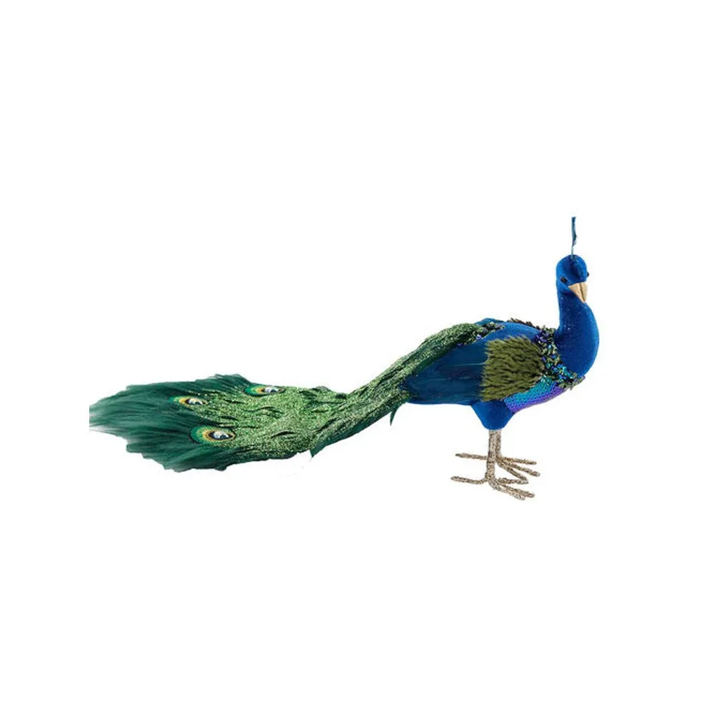 December Diamonds Blue Peacock - Medium Figurine