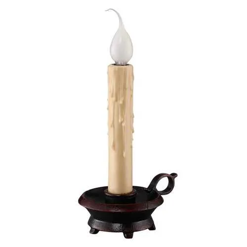 Distressed Mahogany Candlestick Accent Lamp