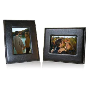 Euroframe Leatherette 4 x 6 Horizontal and Vertical Beautiful Charcoal Photo Frame for Valentines Day