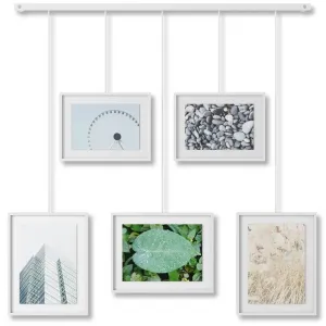 Exhibit Wall Picture Frames Set of 5 White