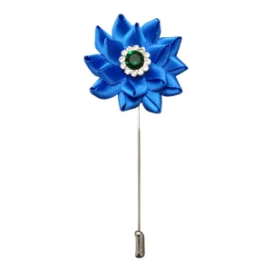 Flower Luxurious Lapel Pin Blue