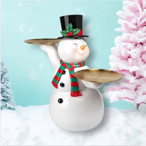 Fun At The North Pole 24-Inch Vintage Snowman With Serving Trays