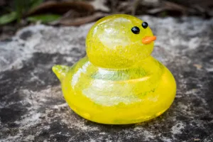 Glass Rubber Ducky with Ashes