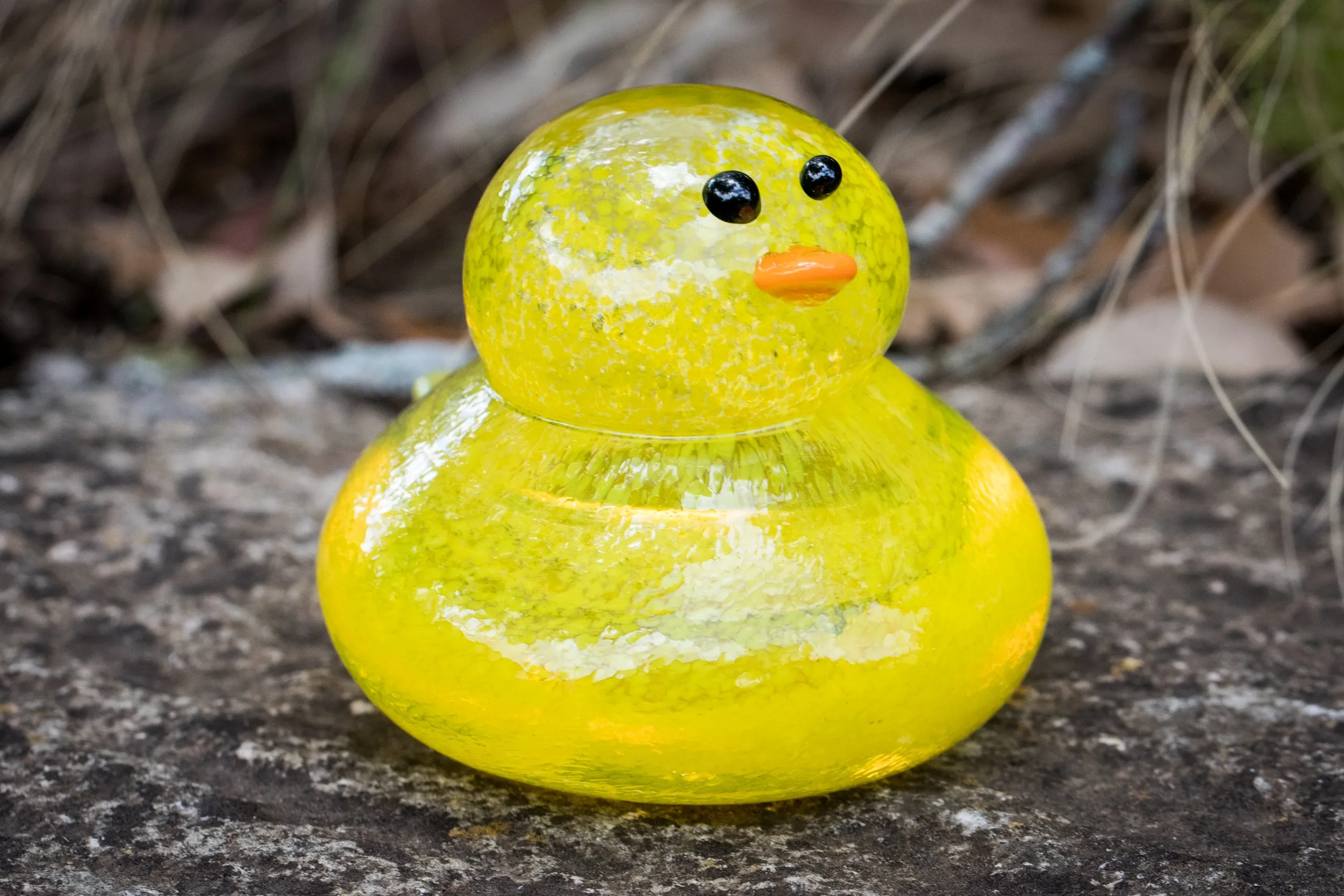 Glass Rubber Ducky with Ashes