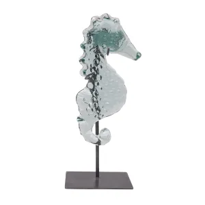 Glass Seahorse on Metal Stand