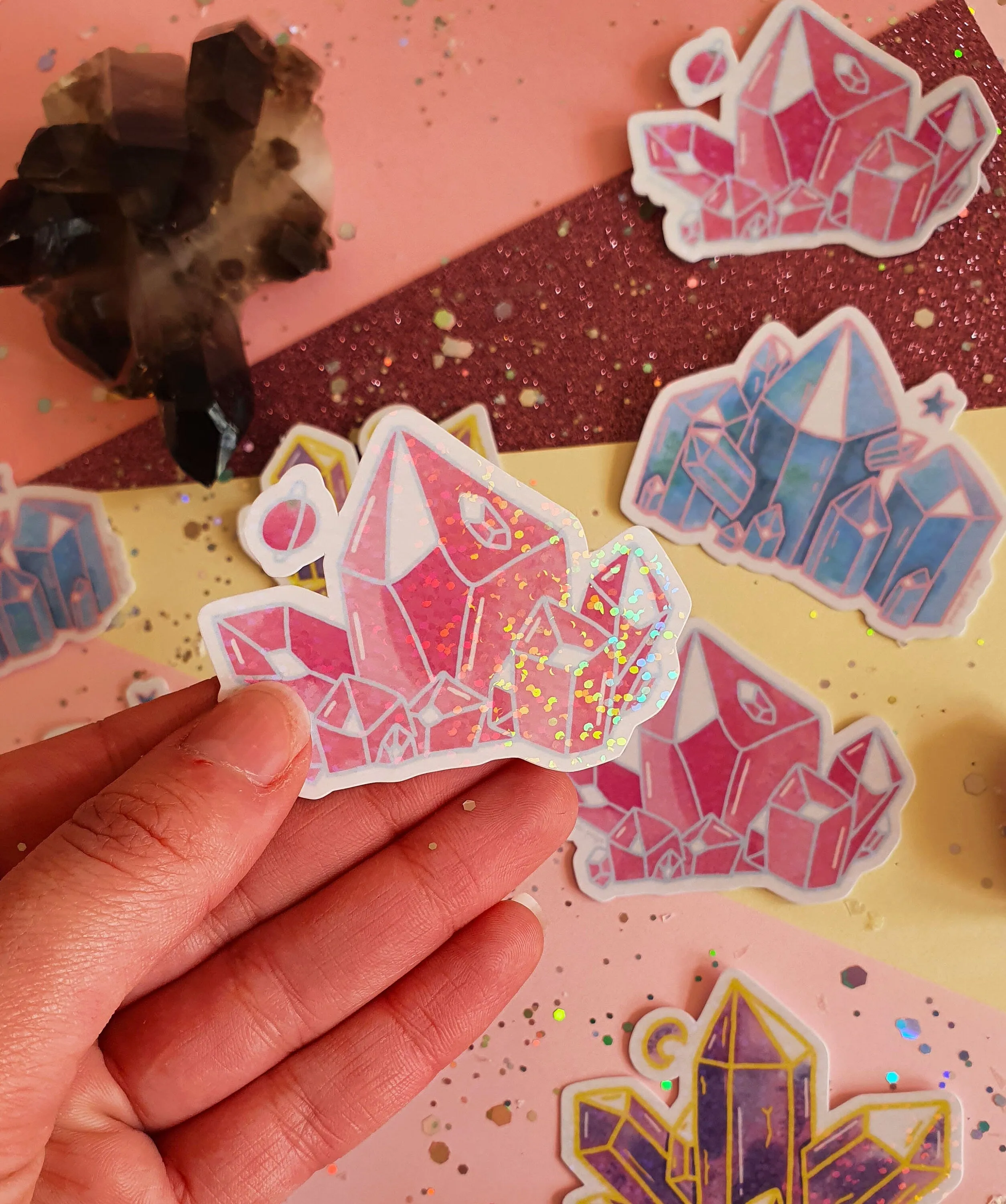 Glitter Crystal Sticker Set- Glitter Stickers