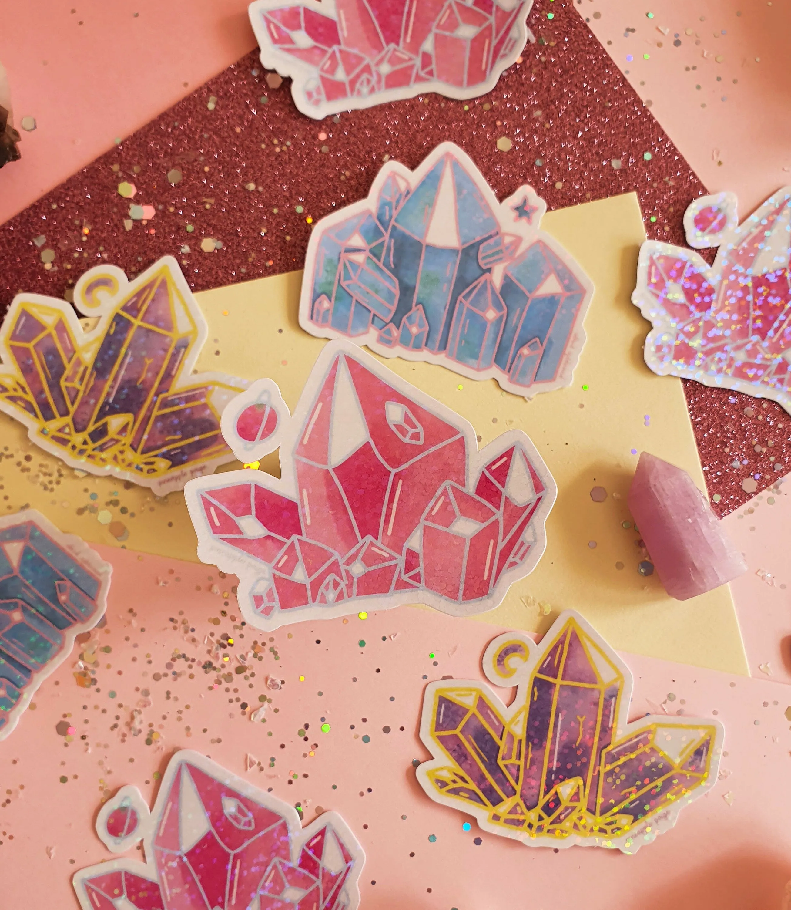 Glitter Crystal Sticker Set- Glitter Stickers