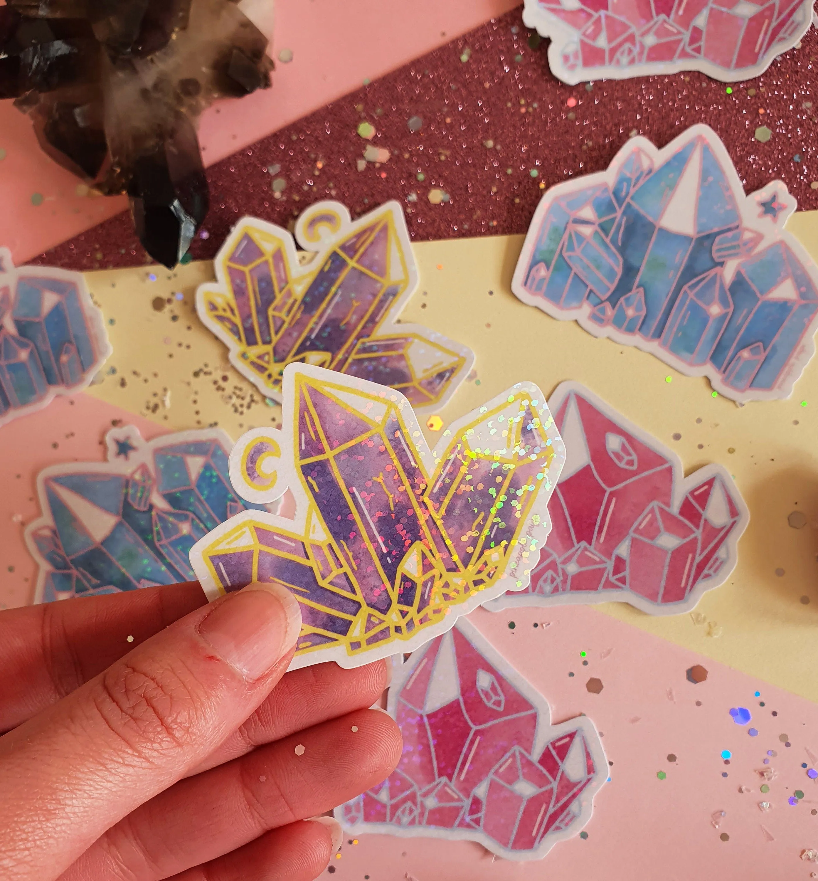 Glitter Crystal Sticker Set- Glitter Stickers