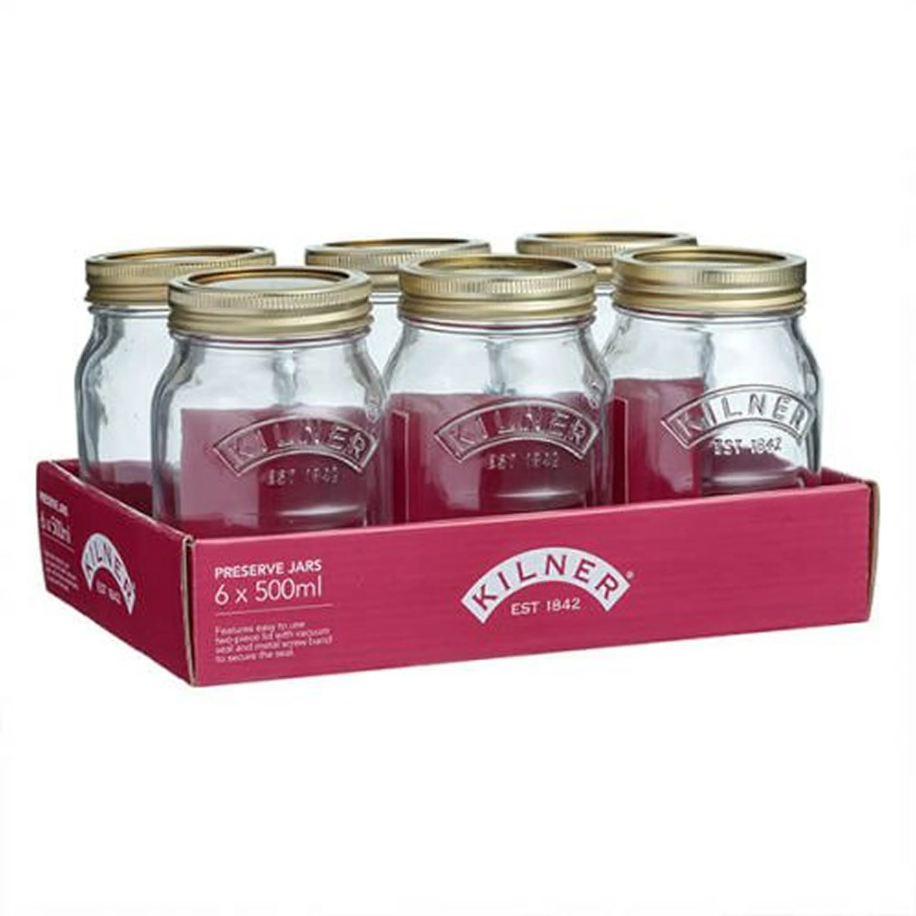 Kilner 0.5 Litre Preserve Jars (Set of 6)